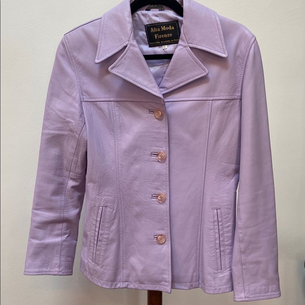 Vintage Leather Purple Jacket